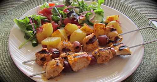 Brochettes de poulet bbq au citron confit