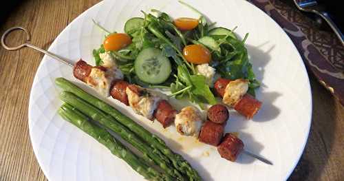 Brochettes express de poulet aux merguez