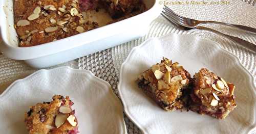 Carrés aux framboises et au chocolat noir +