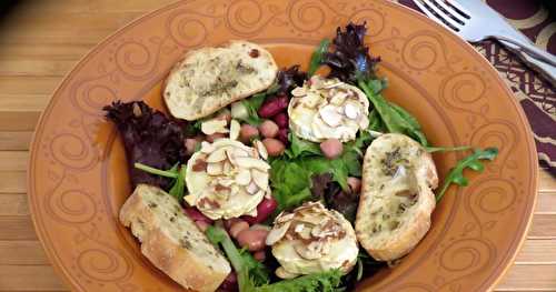 Chèvre chaud sur salade de poire +