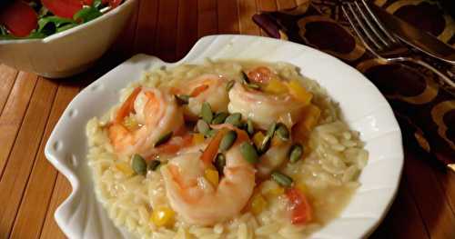 Coquilles de crevettes, sauce à l’orange + 