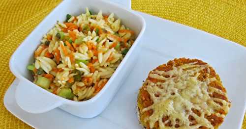 Croque-saumon + Salade d’orzo à l’orange 