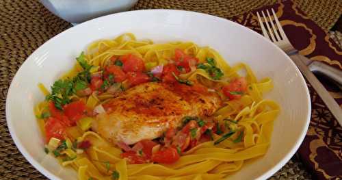 Escalopes de poulet, vin blanc et tomate fraîche + 