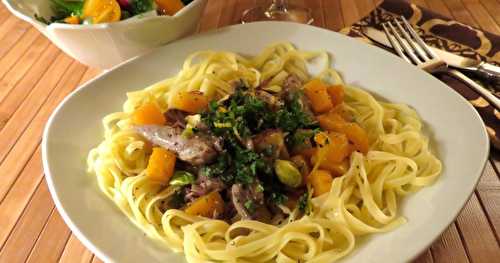 Fettucine au canard et à la courge + 