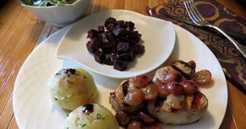 Filet de porc bbq, sauce aux raisins 