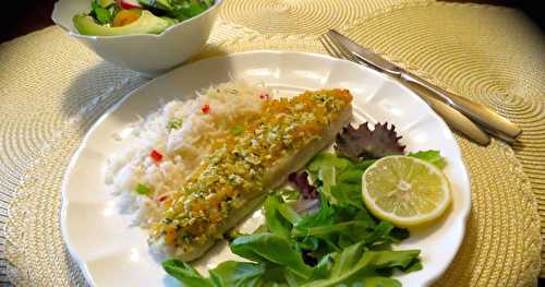 Filets de poisson en croûte d’amande et d’abricot + 