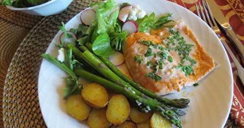 Filets de truite, sauce crémeuse à l’estragon + 