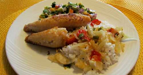 Filets de vivaneau et tombée de fenouil aux tomates cerises