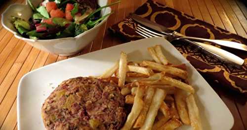 Frites au four croustillantes et galettes végé à la mexicaine + 