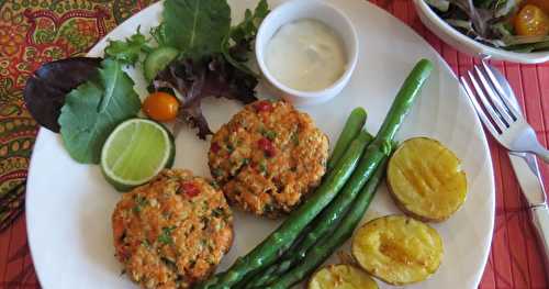 Galettes de truite fraîche, sauce au tahini