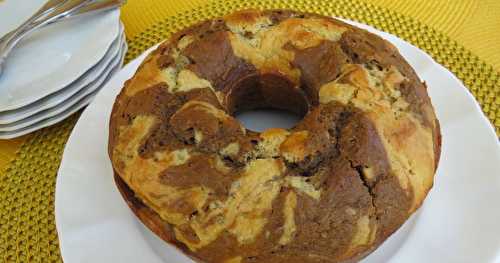 Gâteau marbré à la ricotta et au café +