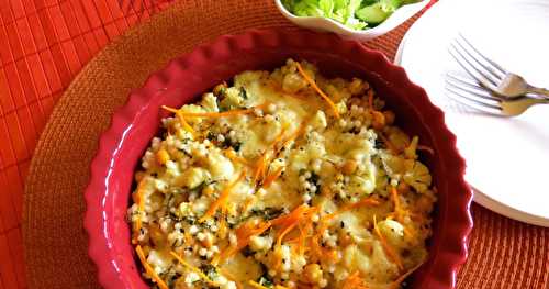 Gratin de couscous israélien aux pois chiches +