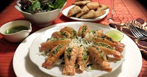 Langoustines au beurre d’herbes fraîches 