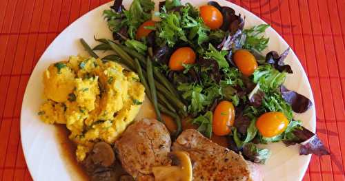 Médaillons de veau, sauce aux champignons +