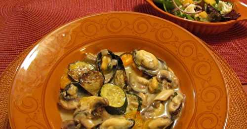 Moules aux champignons et au lait de coco