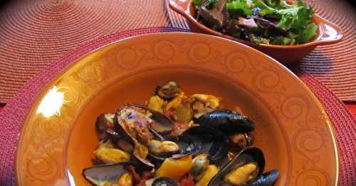 Moules aux légumes grillés