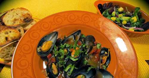 Moules aux tomates et au cari