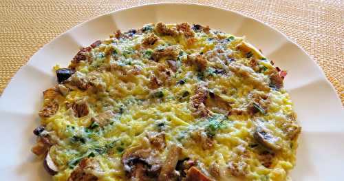 Omelette gratinée aux champignons