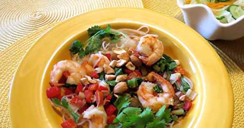 Pad thaï aux crevettes, sauce au lait de coco +