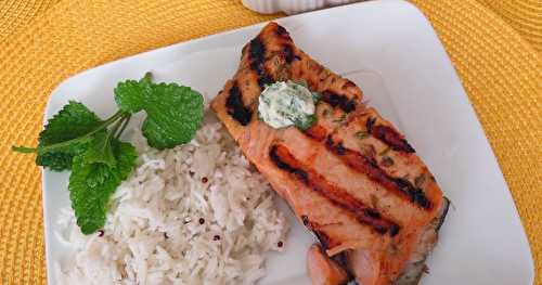 Pavés de saumon grillés, marinade lime et vin blanc 