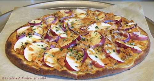 Pizza indienne express, pomme, cari, saumon +