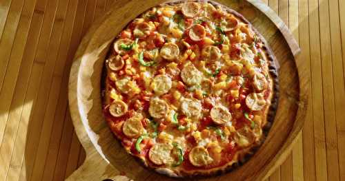 Pizza sicilienne à la saucisse et aux poivrons + 