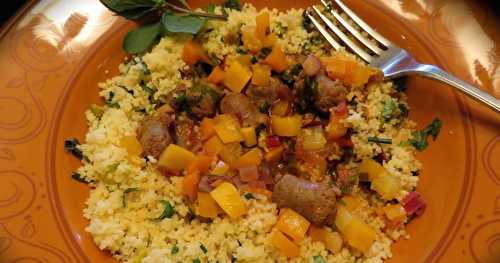 Poêlée de merguez à la bière, couscous aux pistaches + 