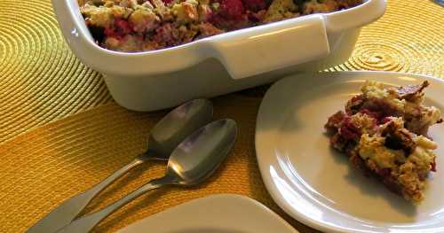 Pouding au pain aux framboises… et au chocolat blanc