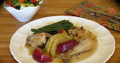 Poulet au chou et aux pommes 