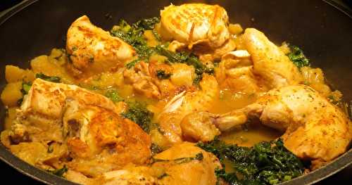 Poulet braisé au cidre, aux pommes et au chou + 