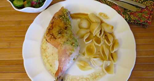 Poulet crapaudine au pesto de courgette + 