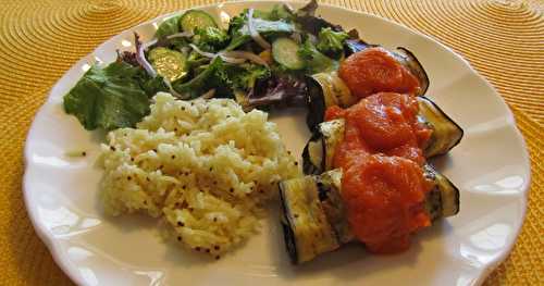 Roulés d’aubergine au poisson blanc