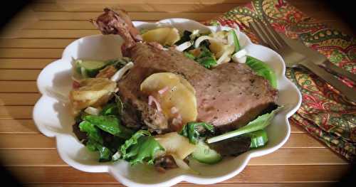 Salade tiède de canard confit + 