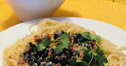 Spaghettis aux escargots et aux tomates séchées