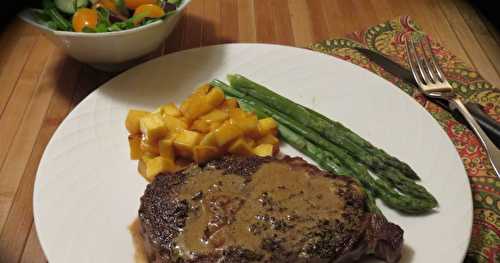 Steak aux deux poivres + Courge à l’orange 