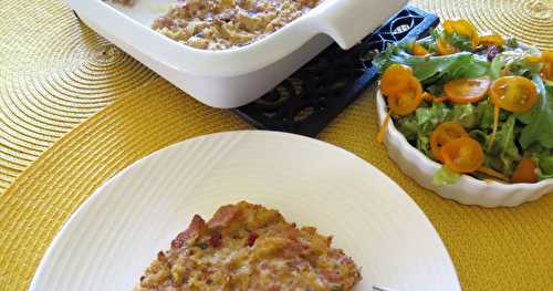 Strata au jambon et aux tomates séchées 