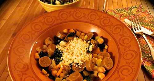 Tajine express, merguez et pois chiches 