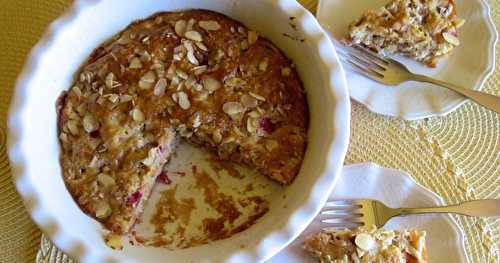 Tarte facile, pêches et chocolat blanc + 