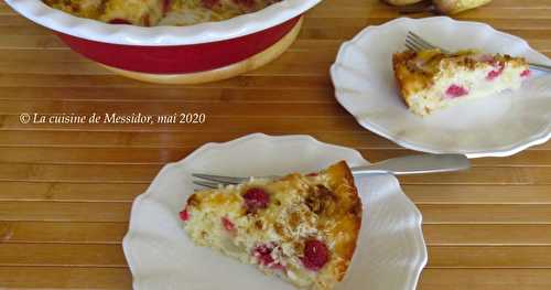 Tarte menteuse, poires et framboises + 