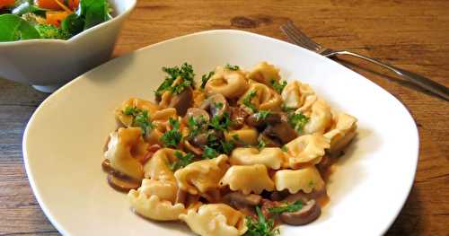 Tortellinis express, sauce aux champignons 