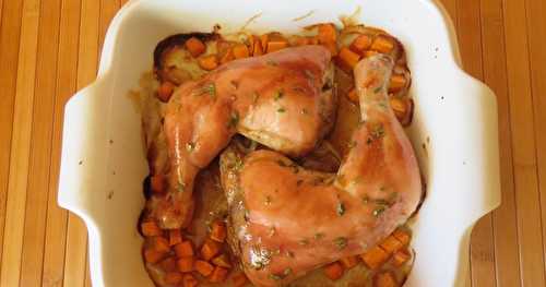 Cuisses de poulet laquées, érable et balsamique 