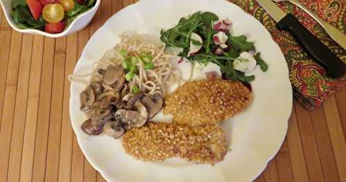 Escalopes de poulet en croûte de quinoa + 