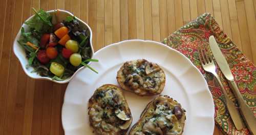 Pain perdu au cheddar et aux champignons + 