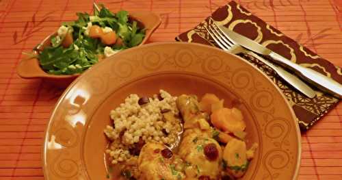 Tajine de poulet et couscous perlé + 