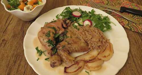 Poulet dijonnais au jus de poire +