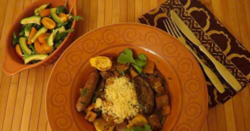 Merguez et légumes grillés sur couscous + 