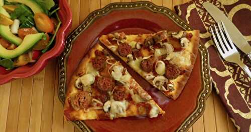 Pizza aux merguez, sauce simplissime express + 