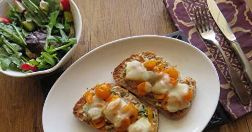 Tartines gratinées, thon et tomates tièdes + 