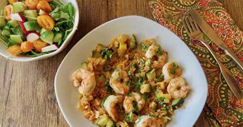 Crevettes sautées sur riz, façon cajun + 