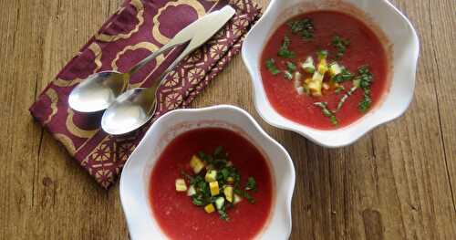 Gaspacho aux tomates et au melon d’eau 